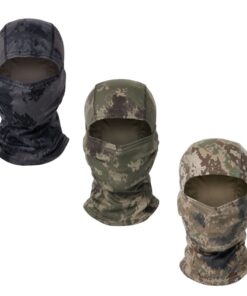 3 Piece Tactical Camouflage Balaclava Full Face Mask Military Hat Windproof - Black 03+Green 03+Khaki 03