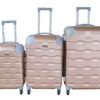 3 Piece Travel 27- Inch Luggage Suitcase Bag Set - Stylish - Gold