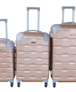 3 Piece Travel 27- Inch Luggage Suitcase Bag Set - Stylish - Gold
