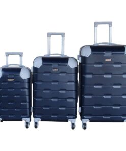 3 Piece Travel 27- Inch Luggage Suitcase Bag Set - Stylish - Navy