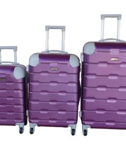 3-Piece Travel 27-Inch Luggage Suitcase Bag Set - Stylish - Purple