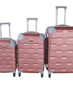 3-Piece Travel 27-Inch Luggage Suitcase Bag Set - Stylish - Rose Gold