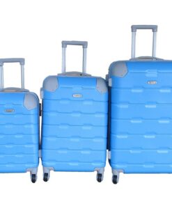 3-Piece Travel 27-Inch Luggage Suitcase Bag Set - Stylish - S- Blue