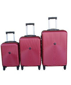 3-Piece Travel 27-Inch Luggage Suitcase Bag Set - Stylish - Wine Red