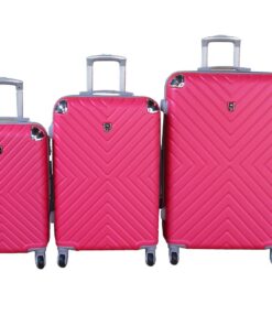 3-Piece Travel 28-Inch Luggage Suitcase Bag Set - Stylish - Hot Pink