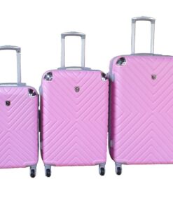 3-Piece Travel 28-Inch Luggage Suitcase Bag Set - Stylish - Light Pink