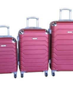 3-Piece Travel 28-Inch Luggage Suitcase Bag Set - Stylish - Red