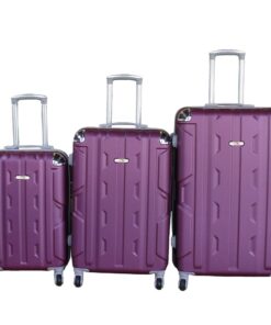 3-Piece Travel 30-Inch Luggage Suitcase Bag Set - Stylish - Purple