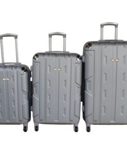 3 Piece Travel 30-Inch Luggage Suitcase Bag Set - Stylish - Silver