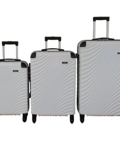 3 Piece Travel 30-Inch Luggage Suitcase Bag Set - Stylish - White