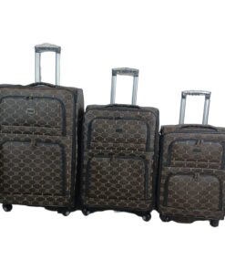 3 Piece Travel luggage Spinner- Fabric - Brown