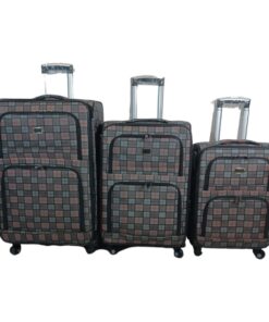 3 Piece Travel luggage Spinner- Fabric - Grey