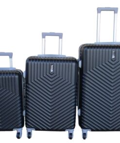 3-Piece Travel Luggage Suitcase Bag Set-Stylish, And Convenient - Black