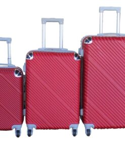 3-Piece Travel Luggage Suitcase Bag Set-Stylish, and Convenient - Red