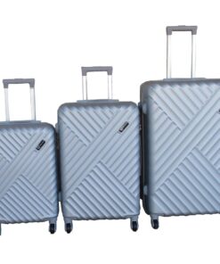 3-Piece Travel Luggage Suitcase Bag Set-Stylish, and Convenient - Silver