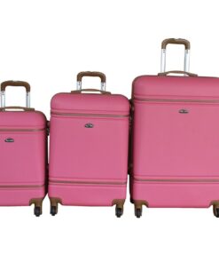 3-Piece Travel Luggage Suitcase Bag Set - Stylish - Hot Pink