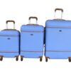 3-Piece Travel Luggage Suitcase Bag Set - Stylish - Light Blue