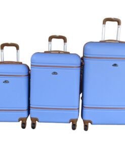 3-Piece Travel Luggage Suitcase Bag Set - Stylish - Light Blue