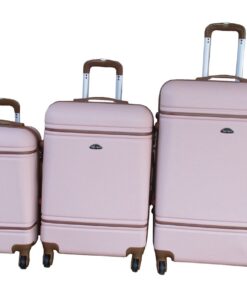 3-Piece Travel Luggage Suitcase Bag Set - Stylish - Light Pink