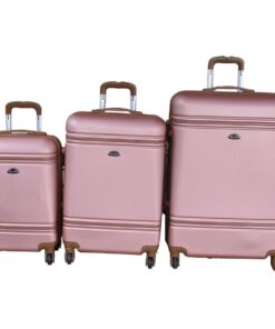 3-Piece Travel Luggage Suitcase Bag Set - Stylish - Rose Gold