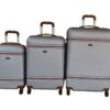 3-Piece Travel Luggage Suitcase Bag Set - Stylish - Silver