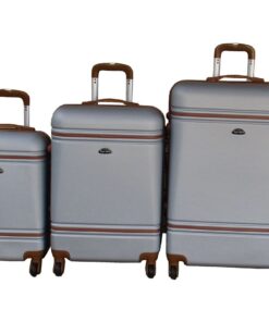 3-Piece Travel Luggage Suitcase Bag Set - Stylish - Silver