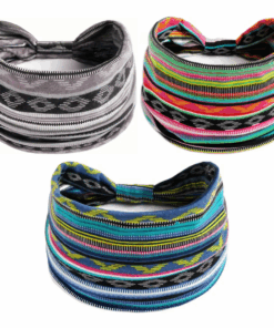 3 Pieces Headband Bohemian Style Fitness Multicolour