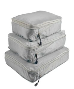 3 Pieces Travel Storage Bag Compressible Packing Cubes - Grey