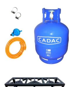 3 Plate Gas Burner, 4 Legged with Regulator Set and Cadac gas cylinder 9kg