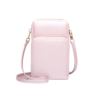 3-Pocket Crossbody Bag with Gold Zip & Strap - Pink