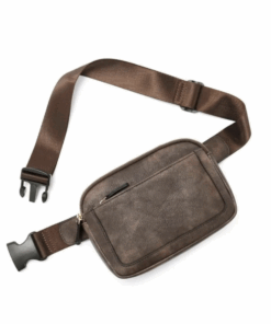 3-Pocket Faux Leather Chest & Bum Bag - Ash Brown