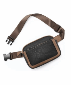 3-Pocket Faux Leather Chest & Bum Bag - Black