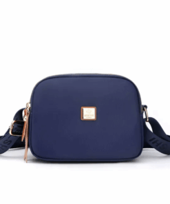 3-Pocket Nylon Crossbody/Shoulder Bag - Navy