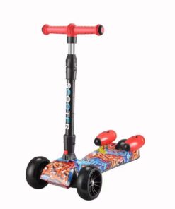 3 Wheel Flashing Folding Water Spray Kids Scooter With LED Lights