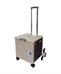 3 Wheel Multifunctional Folding Portable Storage Cart 36L Beige