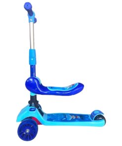 3 Wheels Folding Kick Scooter with LED Light and Music For Kids - Blue