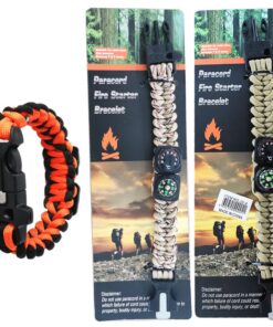 3 x Survival Bracelet 5-In-1 Paracord With Thermometer