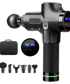 30 Speed Levels Deep Tissue Muscle Massage Gun with 6 Heads - Black