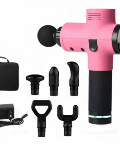 30 Speed Levels Deep Tissue Muscle Massage Gun with 6 Heads - Pink