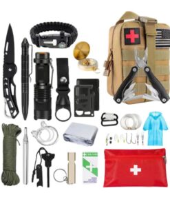 33-in-1 Outdoor Tactical Camping Multi-Functional Survival Kit - Brown