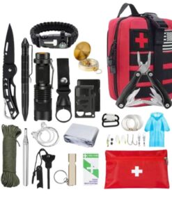 33-in-1 Outdoor Tactical Camping Multi-Functional Survival Kit - Red