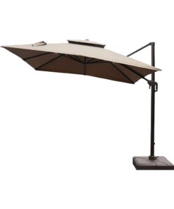 360-Degree Outdoor Hanging Cantilever Patio Umbrella With Base