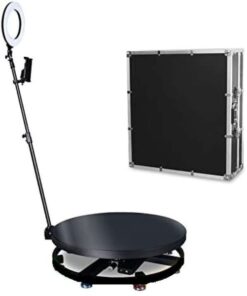 360 Metal Automatic Photo Booth (80 cm) with Ring light, Flight case &Props