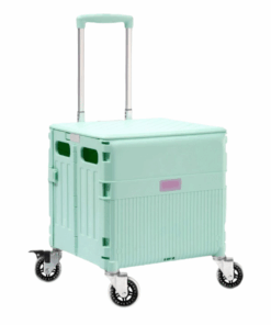 360 Rotate Foldable Camping Storage Box on Wheels Heavy-duty Storage Cart - Green