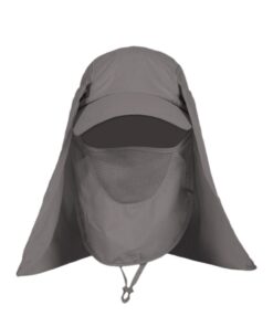 360 UV Protection Sun Cap, 3 in 1 Multipurpose Hat, Wide Brim Sun Visor - Dark Grey