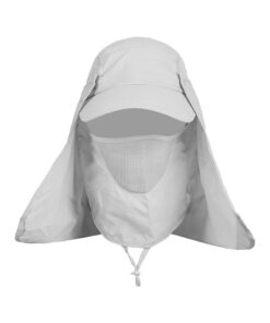 360 UV Protection Sun Cap, 3 in 1 Multipurpose Hat, Wide Brim Sun Visor - Light Grey