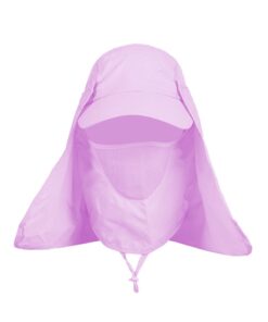 360 UV Protection Sun Cap, 3 in 1 Multipurpose Hat, Wide Brim Sun Visor - Pink