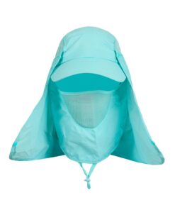 360 UV Protection Sun Cap, 3 in 1 Multipurpose Hat, Wide Brim Sun Visor - Sky Blue