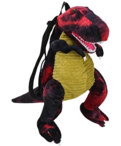 3D Cartoon Dinosaur Kids Plush Backpack Children Animal Print Bag Boy Girl - T-Rex Red