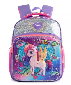 3d EVA Glitter Cute Animal Girls School Backpacks Bags - Purple